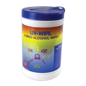 Liv-Wipe Alcohol Wipes - 75pc Tub
