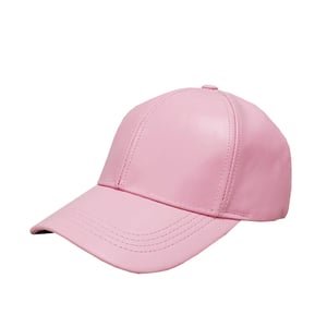 Leather Baseball Cap - Pink