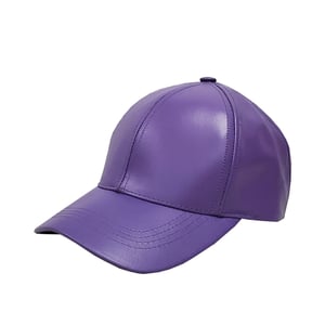 Leather Baseball Cap - Purple