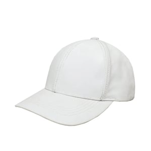 Leather Baseball Cap - White