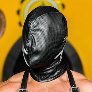 Perforated Leather Bag Hood