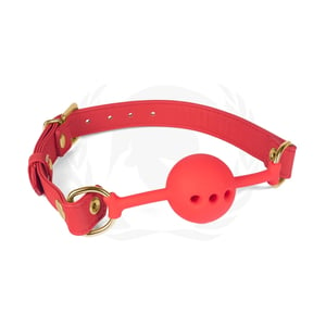 Vegan Breathable Gag - Red and Gold