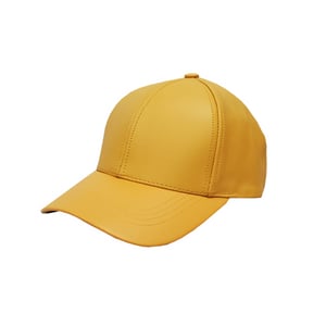 Leather Baseball Cap - Yellow